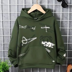 Boys Bear Graffiti Graphic Hoodie